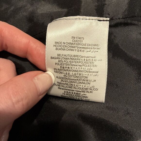 bcbg maxazria Black White Silver Metallic Tweed Long Sleeve Blazer Jacket Small - Picture 7 of 8